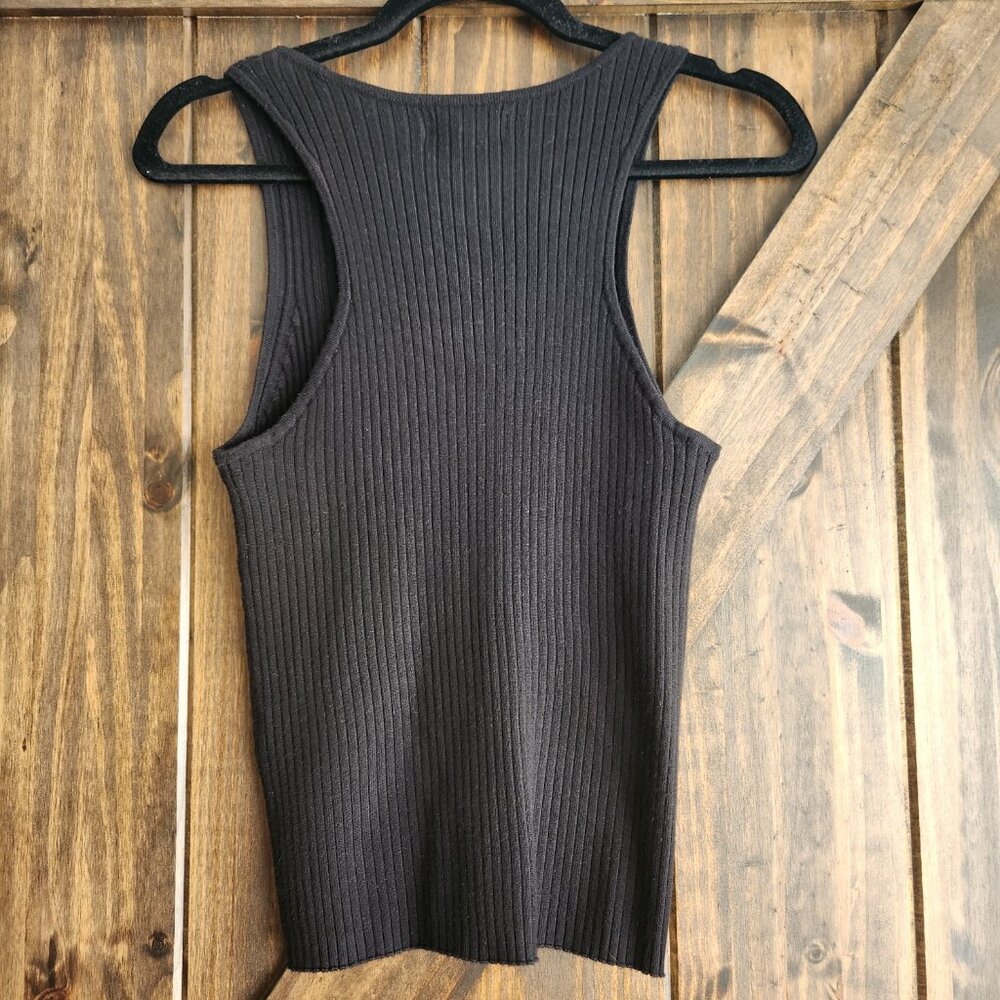 Calvin Klein Jeans Ribbed Button Front Tank Top Size Large NWOT - Picture 2 of 3